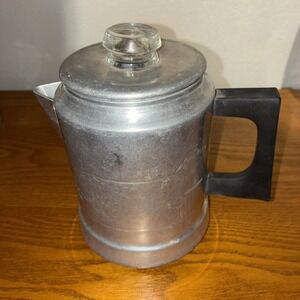Vintage Aluminum Percolator Coffee maker WORTHMORE Old Aluminum POT 5 Cup